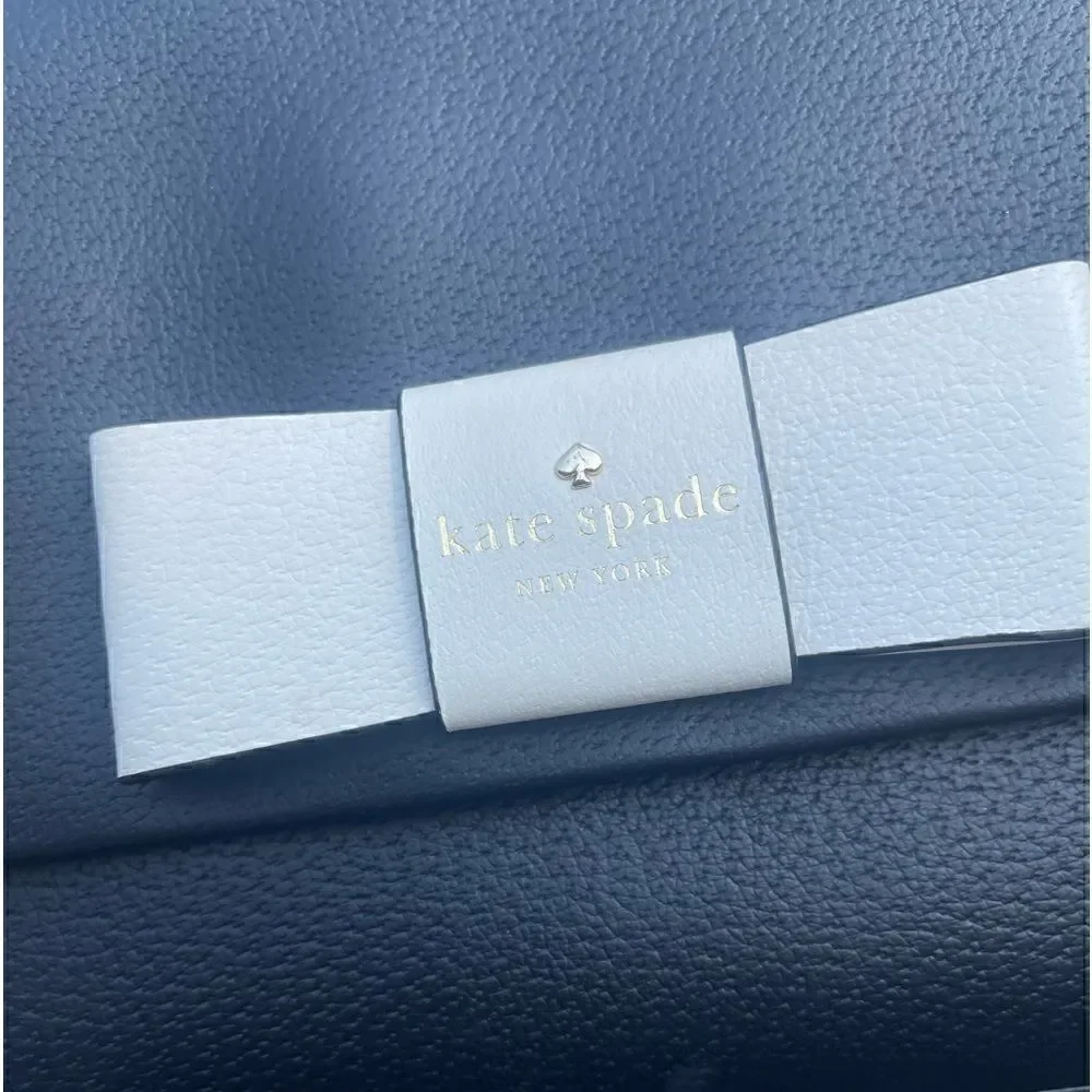 Kate Spade Kirk Park Saffiano Veronique Alek Crossbody Bow Black Beige Bow